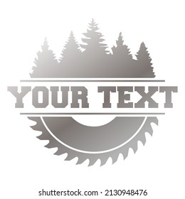 Saw Blade Wood Illustration Clip Art Design Shape. Lumberjack Silhouette Icon Vector.