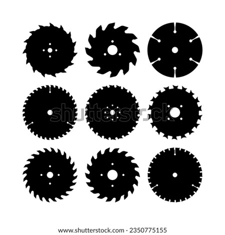 Saw blades vector. Silhouette vector, Icon saw blade.