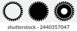 Saw blades for woodworking machine. Flat icons. Silhouette vector