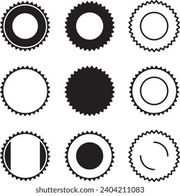 Saw blades for woodworking machine. Flat icons. Silhouette vector