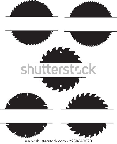 Saw blades for woodworking machine set icons, Silhouette SVG Vector