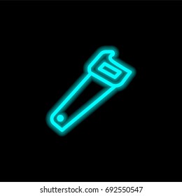 Saw blue glowing neon ui ux icon. Glowing sign logo vector