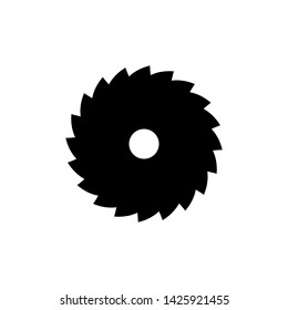 Saw circle icon, industrial saw vector flat illustration isolated sign symbol.
