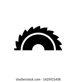 Saw circle icon, industrial saw vector flat illustration isolated sign symbol.
