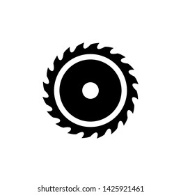 Saw circle icon, industrial saw vector flat illustration isolated sign symbol.