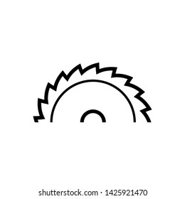 Saw circle icon, industrial saw vector flat illustration isolated sign symbol.