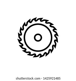 Saw circle icon, industrial saw vector flat illustration isolated sign symbol.