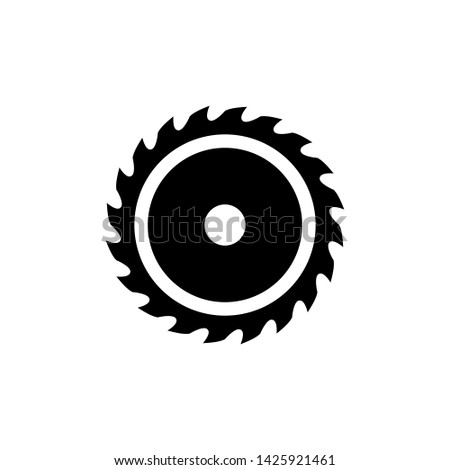 Saw circle icon, industrial saw vector flat illustration isolated sign symbol.