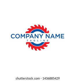 saw circle vector logo design template