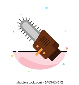 Saw, Circular, Blade, Cordless Abstract Flat Color Icon Template