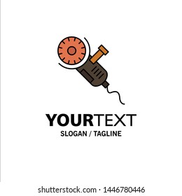 Saw, Circular Saw, Power, Tool, Blade Business Logo Template. Flat Color