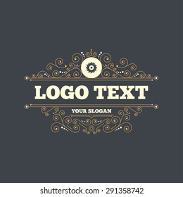 Saw circular wheel sign icon. Cutting blade symbol. Flourishes calligraphic ornament. Vector