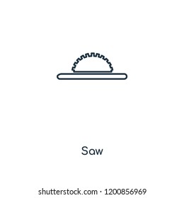Saw concept line icon. Linear Saw concept outline symbol design. This simple element illustration can be used for web and mobile UI/UX.