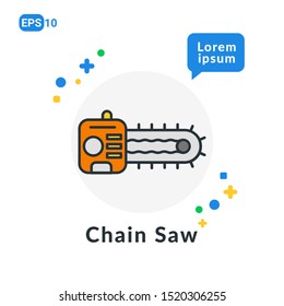 Saw Construction Tool Flat icon . Used For web, logo, mobile app, User Interface and Infographic