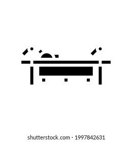 saw for cut tree timber glyph icon vector. saw for cut tree timber sign. isolated contour symbol black illustration