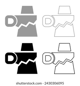 Saw cutting board plank set icon grey black color vector illustration image solid fill outline contour line thin flat style