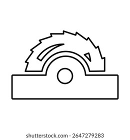 Saw Cutting Machine Icon, Line Vector graphics
