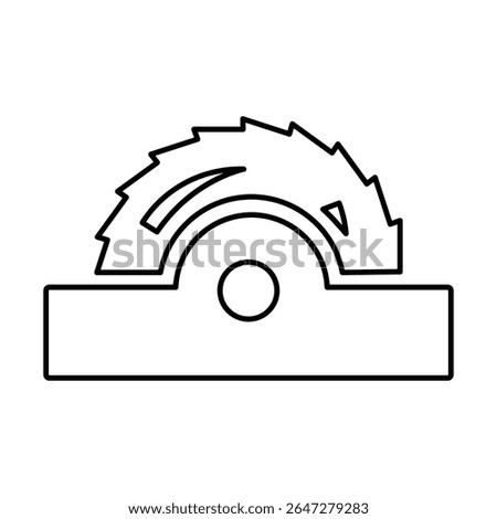 Saw Cutting Machine Icon, Line Vector graphics