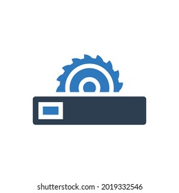 saw cutting machine icon sign symbol 