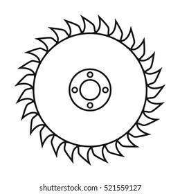 Saw disc icon in  style isolated on white background. Sawmill and timber symbol stock vector illustration.