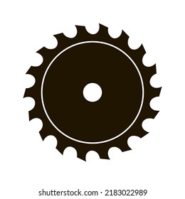 Saw disk vector black color flat style