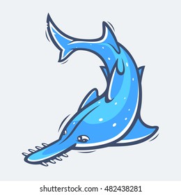 Saw fish sea life vector illustration