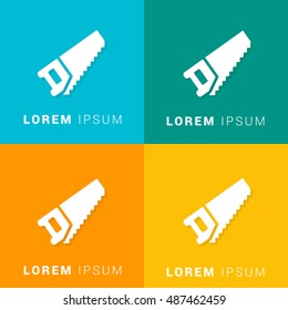 Saw Four Color Material Designed Icon / Logo