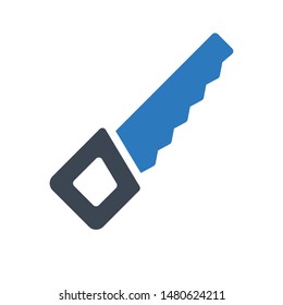 saw glyph colour vector icon