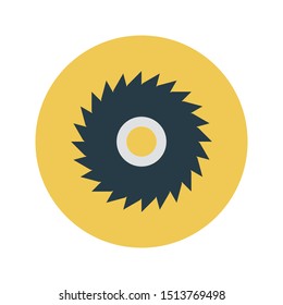 saw glyph flat vector icon