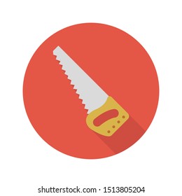 saw glyph flat vector icon