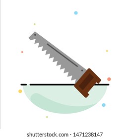 Saw, Hand, Bade, Construction, Tools Abstract Flat Color Icon Template. Vector Icon Template background
