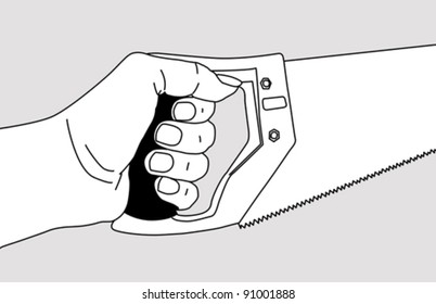 vista en mano sobre fondo gris, ilustración vectorial