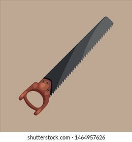 Saw icon. Cartoon of sickle vector icon for web design isolated on gray background - Vector
