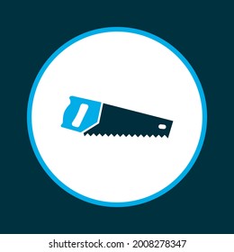 Saw icon colored symbol. Premium quality isolated handsaw element in trendy style.