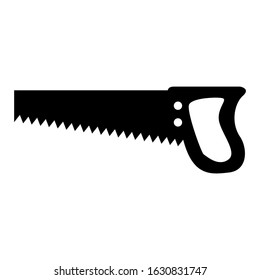 Saw icon design. Construction tool saw icon in trendy silhouette style design. Vector illustration.