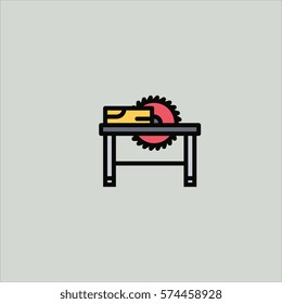 saw icon flat design