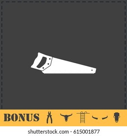 Saw icon flat. Simple vector symbol and bonus icon
