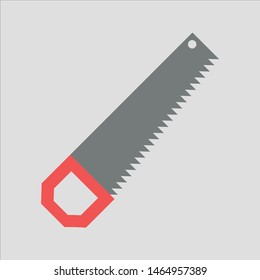 Saw icon, flat style. - Vector