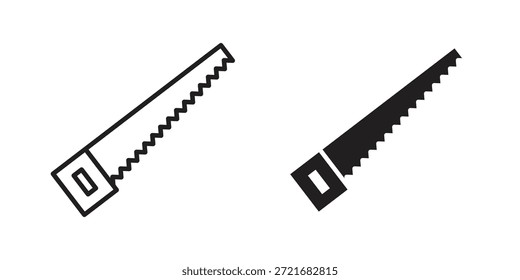 Icono de sierra plana y delgada carrera paquete de Vector. Conjunto de iconos editables