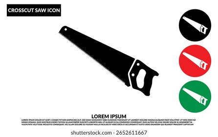 Saw icon, Hand saw icon, crosscut tool, Woodworking hand tool Icon