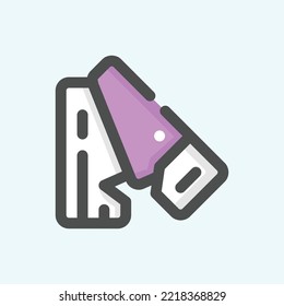  saw icon, isolated Labour colored outline icon in light blue background, perfect for website, blog, logo, graphic design, social media, UI, mobile app