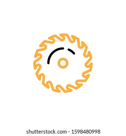 Saw icon. Line and two colour design template