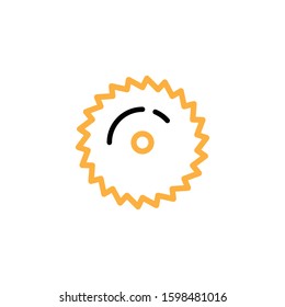Saw icon. Line and two colour design template