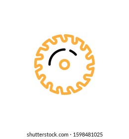 Saw icon. Line and two colour design template
