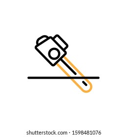 Saw icon. Line and two colour design template