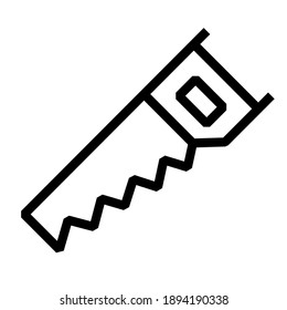 saw icon logo or illustration with outline stroke style vector design. perfect use for web, mobile app, pattern, design etc.
