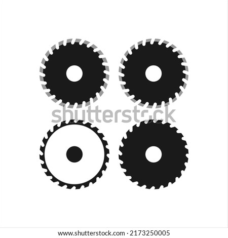 saw icon logo,black circular saw blade icon logo vector illustration
