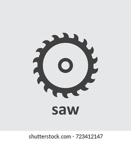Saw icon on the grey background.