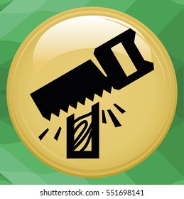 Saw icon on the white background.