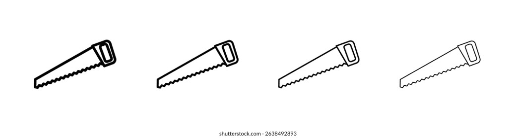 Saw icon Outline sign symbol set